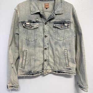 Joe's Jeans Light Acid Wash Distressed Denim Jacket